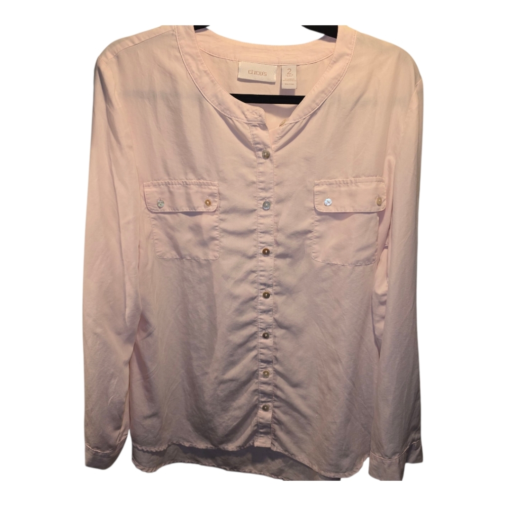 Chico's Sz. Large Baby Pink Blouse